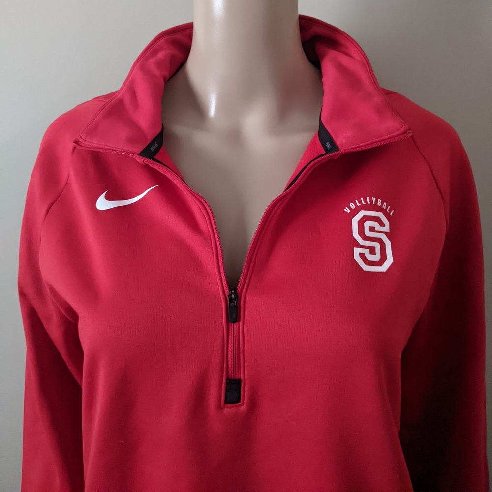 Nike Stanford Dry Fit Quarter-Zip Red  Sweater, Size Medium
